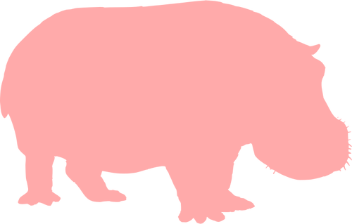 Hippo pink Silhouette Vektor-Bild