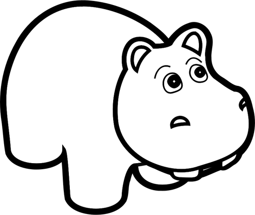 Hippo line art vector drawing