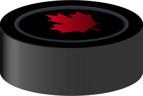 矢量图像的冰球与加拿大枫叶