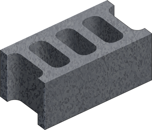 Vector clip art of hollow black brick