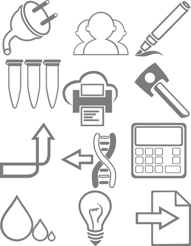 Download Science icons set vector image | Public domain vectors