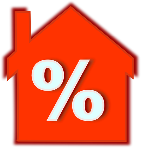 Casa empréstimo taxa de juros ícone vector clip-art