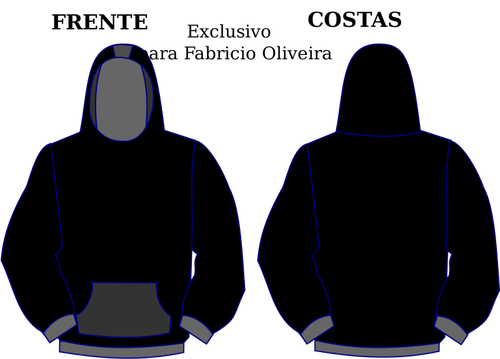 Vector dibujo de capucha delante y detrás