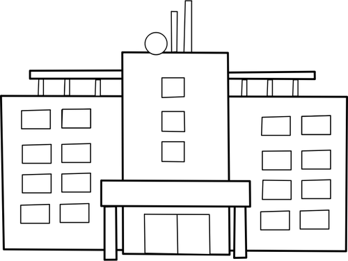 Hospital building line art vector graphics