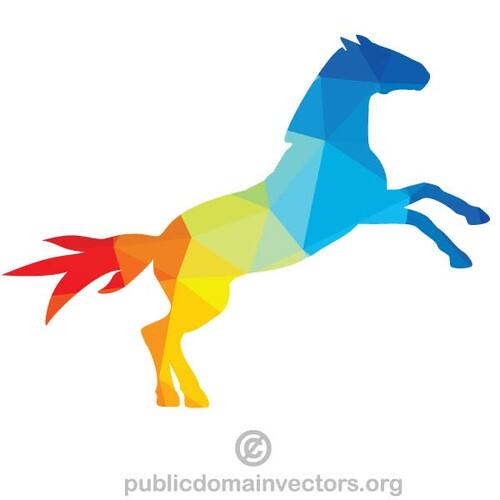 لون صورة ظلية للحصان