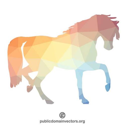 Horse with low poly pattern