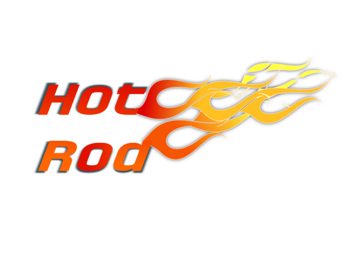 Hot rod text illustration