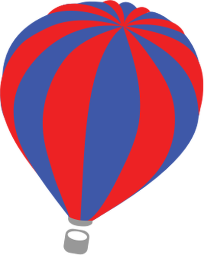 Vektor-Bild von roten und blauen Heißluftballon