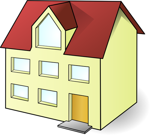 Vektor illustration av stor familj fristående hem