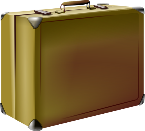 Vektorikuva ruskeasta vanhanaikaisestä matkalaukusta
