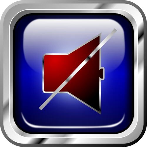 Biru vektor icon untuk suara-OFF multimedia