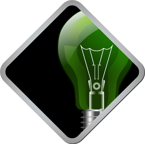 Vector image of green and black lightbulb icon