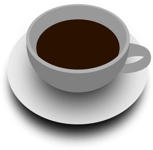 Ilustración vectorial de una taza de té con platillo vista desde arriba