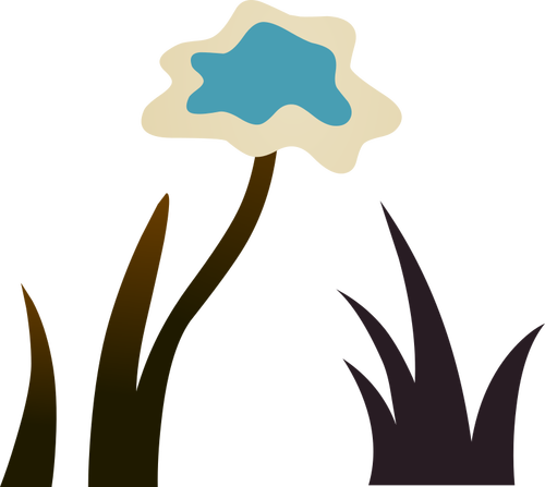 Vector illustration of dying ground plant