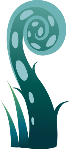 Grafică vectorială uzinei spirală colorată aqua