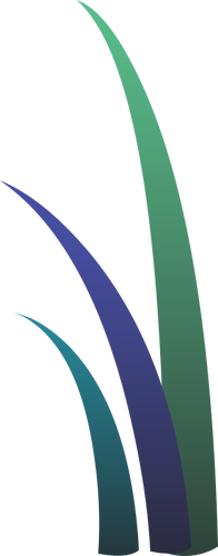 Bilden av tre färgade gräs blad