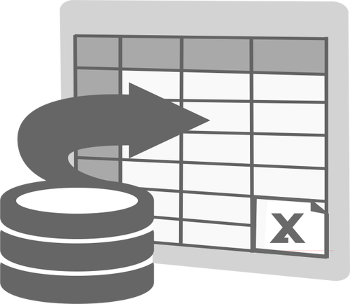 Import do aplikace Excel ikonu Vektor Klipart
