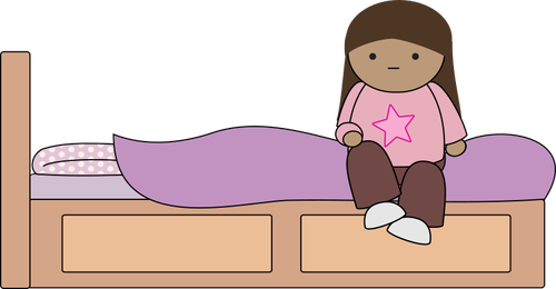 Sitting on the bed | Public domain vectors
