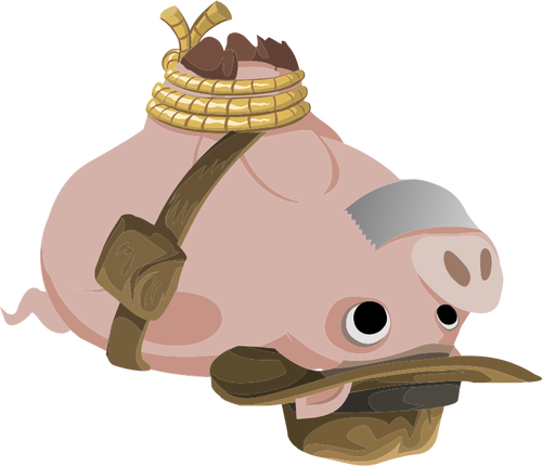 Hogtied piggy vector afbeelding