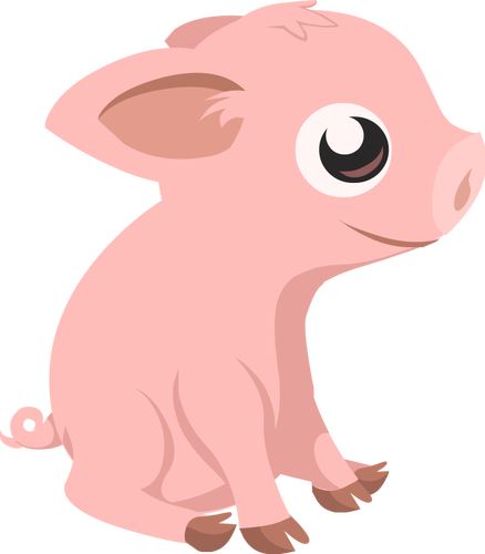 Vector clip art of sitting piglet