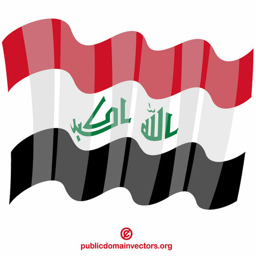 इराक का झंडा लहराते हुए