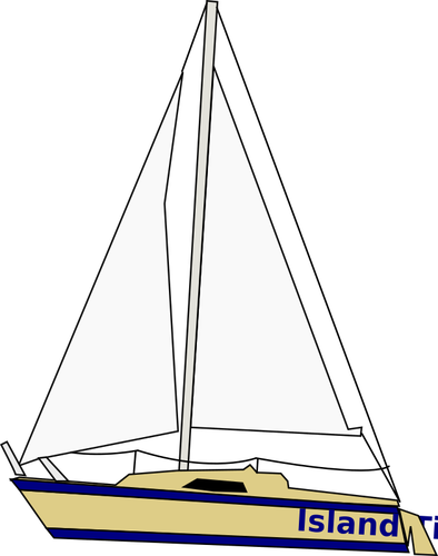 Yacht with sails