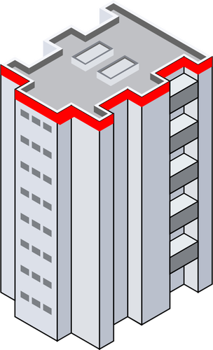 Ilustracja wektorowa izometryczne wieża bloku