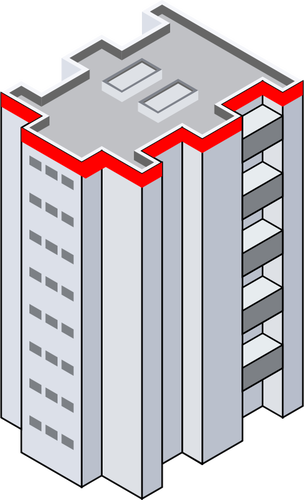 Illustration vectorielle de bloc de tour isométrique