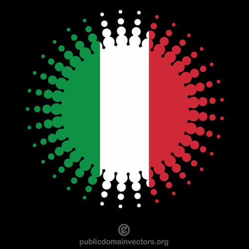 Bendera Italia halftone desain