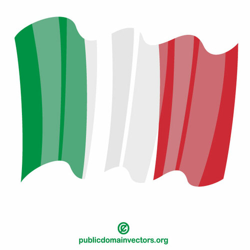 इटली का झंडा लहराते हुए