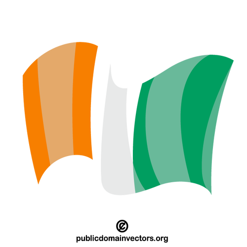 Elfenbenskustens nationella flagga viftande