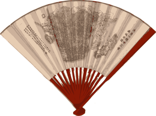 Ventilador asiático con una imagen de mapa vectorial