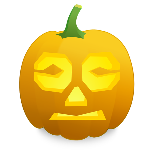 Confused pumpkin vector clip art