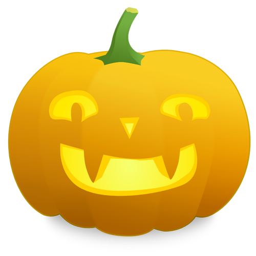 Yellow smiling pumpkin vector image