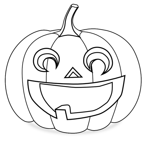 Calabaza tallada para colorear dibujo vectorial