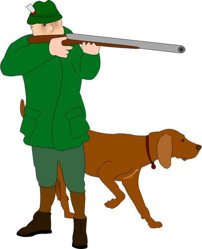 Hunter s vůní pes Vektor Klipart