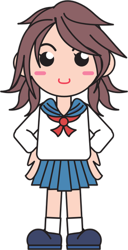 Японские школы девушка векторное изображение