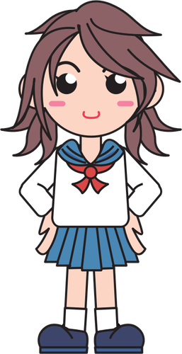 Japanese school girl vector image