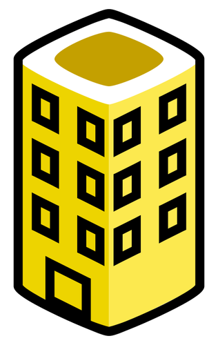 Yellow building vector image