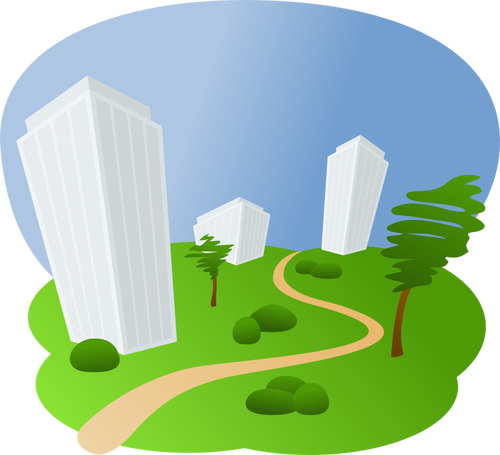 Housing estate vector clip art