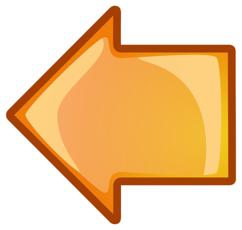 Orange arrow pointing left vector image