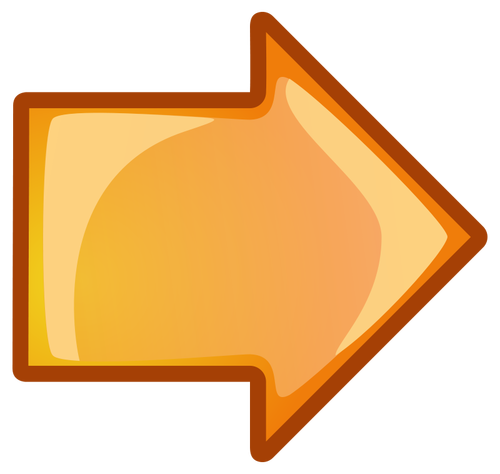 Oranžová šipka směřující vpravo vektorové ilustrace