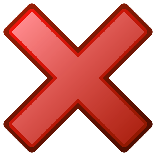 Red cross not OK vector icon