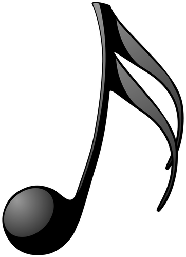 Quaver musical note vector drawing
