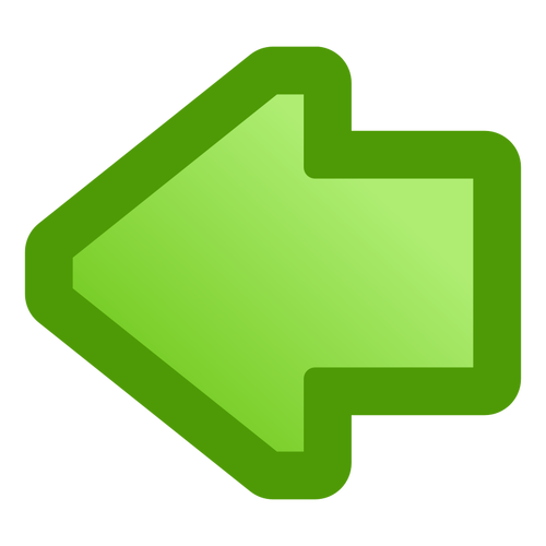 Zelená šipka směřující doleva vektorový obrázek