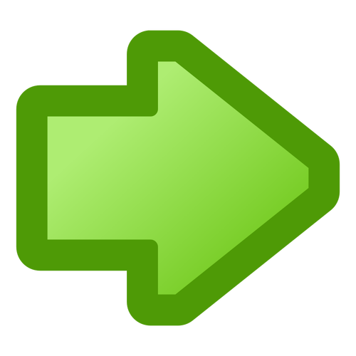 Zelená šipka směřující vpravo vektorové ilustrace