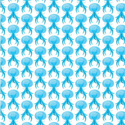 Jellyfish seamless pattern vector