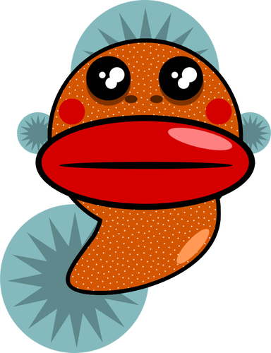 Ugly cartoon fish vector illustration