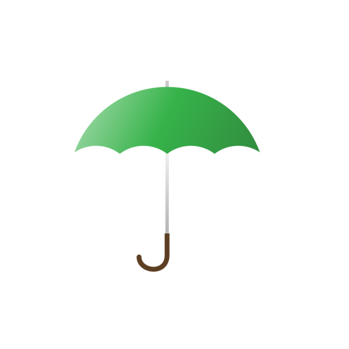 Vector illustration of green umbrella