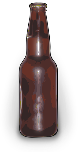 Vector graphics of brown beer bottle